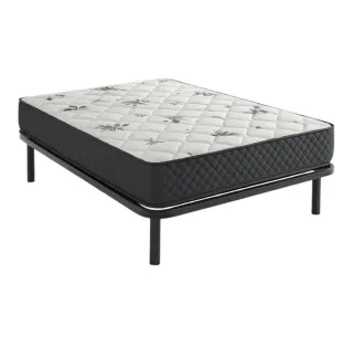 Base tapizada somier metálico y madera