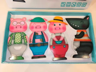 Puzzle Magnético Madera Cerditos y Lobo