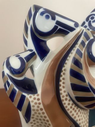 Figura Sargadelos Caballos Azul Blanco Dorado