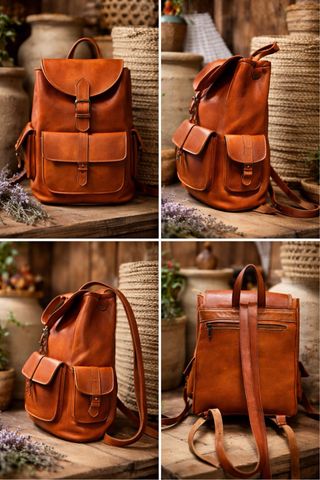 Mochila de piel hecha a mano