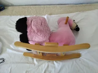 Caballito Mecedora Flamenco Rosa