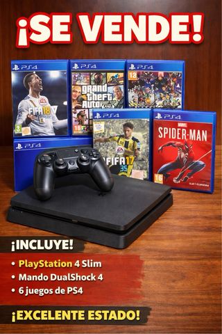 PS4 Slim 1TB Sony Negra