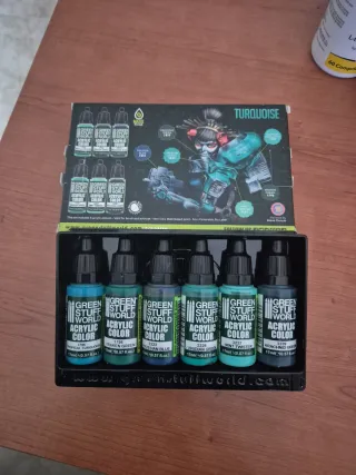Green Stuff World TURQUOISE Acrylic Paints.