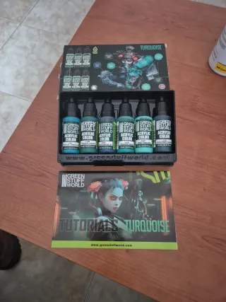Green Stuff World TURQUOISE Acrylic Paints.