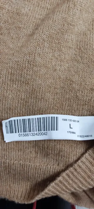 Jersey Stradivarius beige espalda escote original