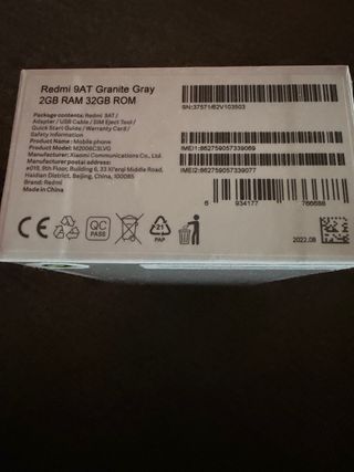 Xiaomi Redmi 9AT nuevo precintado de fabrica