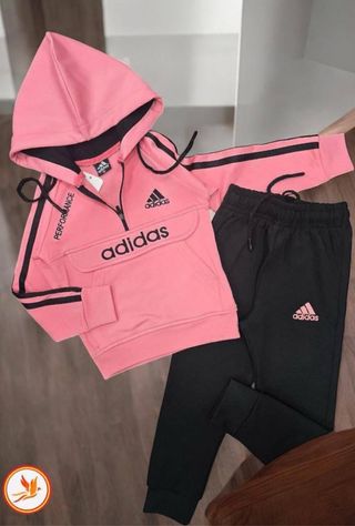 Chándal Adidas niña rosa y negro