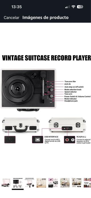 Tocadiscos formato maleta