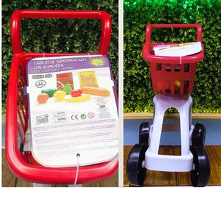 Carrito de compra de juguete con accesorios