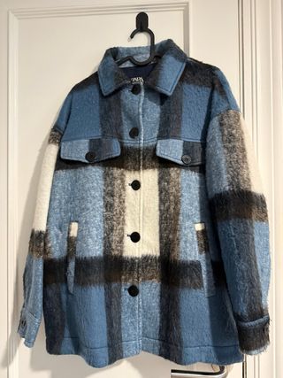 Chaqueta Zara cuadros azul multicolor