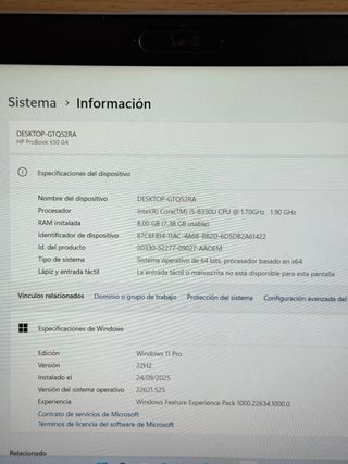 HP ProBook 650 G4 i5 / 8Gb / 256Gb