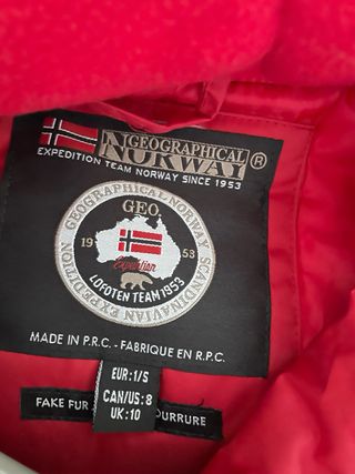 Chaqueta Geographical Norway Roja Talla S
