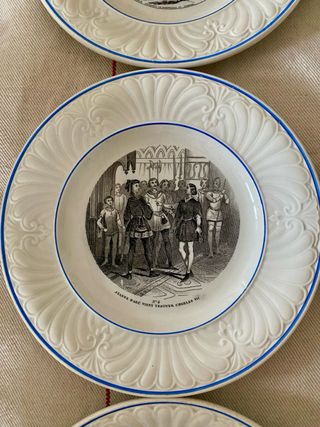 Lote 10 platos parlantes s. XIX Creil et Montereau