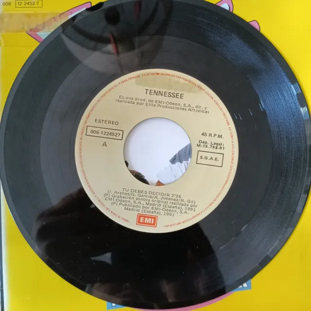 Vinilo Single Tennessee - Tu Debes Decidir