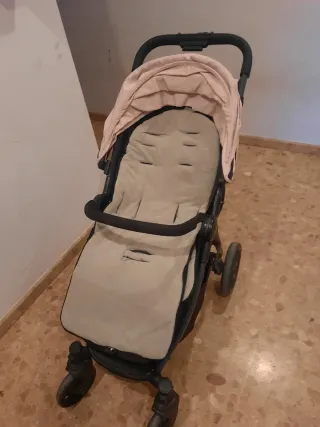 Carro de bebé Niu rosa y gris