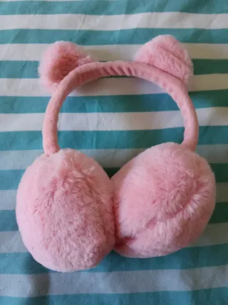 Orejeras rosas con orejas de gato