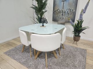Mesa Comedor Cristal y Madera