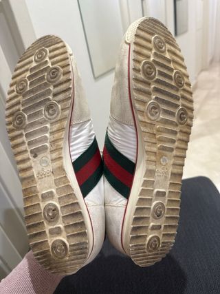 Zapatillas Gucci Beige y Rojo