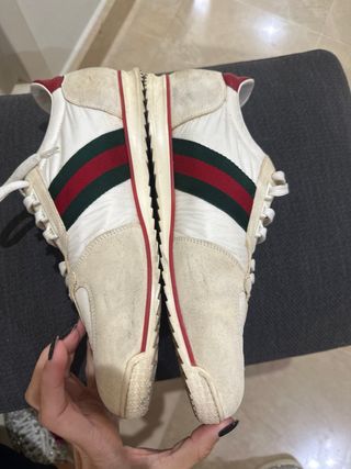 Zapatillas Gucci Beige y Rojo