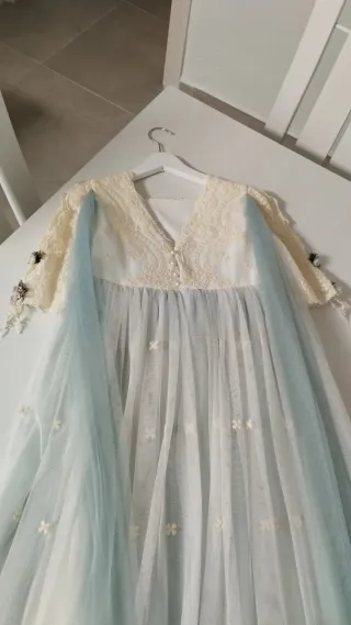Vestido de Comunión Rosa Clará Azul/Blanco