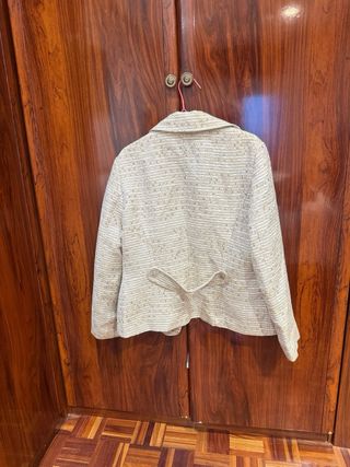 Chaqueta Mujer Vestir Laserre Beige y Dorado