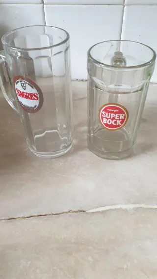 Conjunto 2 Canecas Vintage Sagres Super Bock