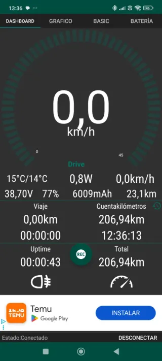 Patinete Xiaomi Blanco 207 km