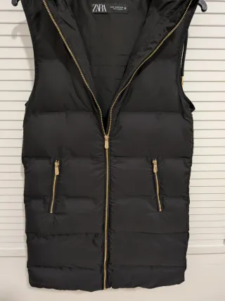 Chaleco acolchado largo negro