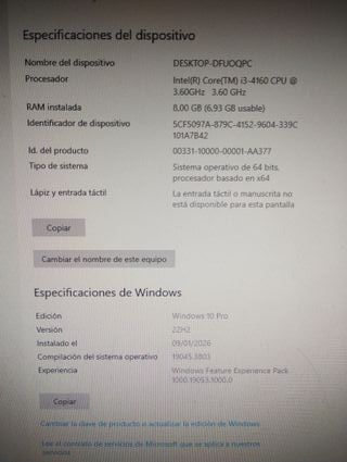 PC Fujitsu i3 4160 8GB RAM SSD 500GB + HDD 500GB