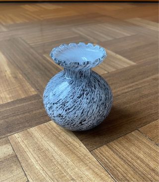 Vaso vetro di Murano bianco e nero