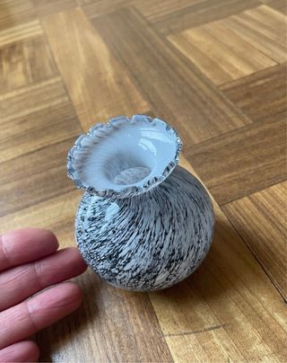 Vaso vetro di Murano bianco e nero