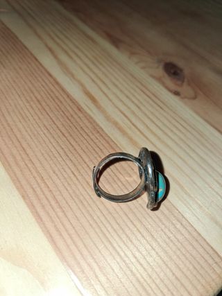 Anello regolabile cuore con pietra turchese