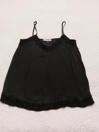 Top Sfera Negro Encaje