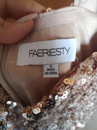 Abito da cerimonia paillettes oro/rosa