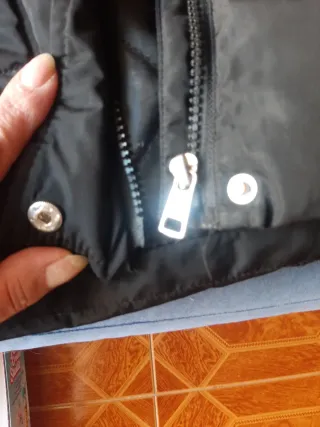 Abrigo acolchado niña negro talla 10/11