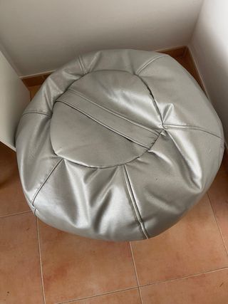 Puf Pera XL Nattex Polipiel Plata