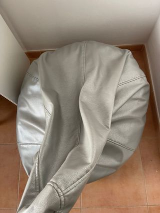 Puf Pera XL Nattex Polipiel Plata