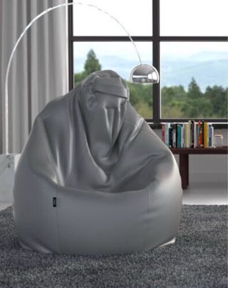 Puf Pera XL Nattex Polipiel Plata