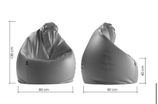 Puf Pera XL Nattex Polipiel Plata