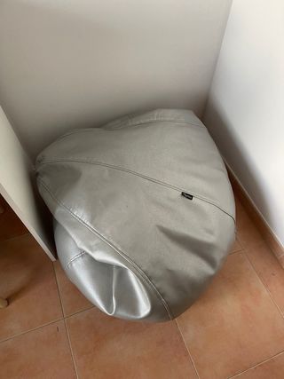 Puf Pera XL Nattex Polipiel Plata