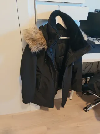 Abrigo Parka Zara Negro