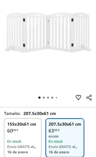 Barrera/valla para perros 207cm nueva