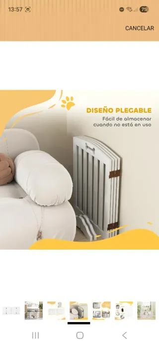 Barrera/valla para perros 207cm nueva