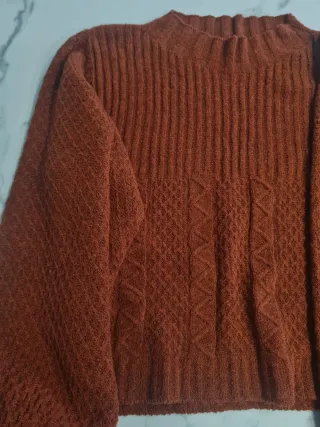 Conjunto punto jersey y pantalón marrón Talla L.40