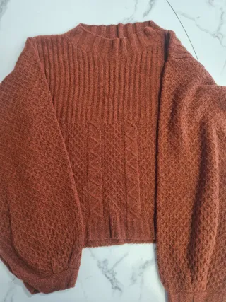 Conjunto punto jersey y pantalón marrón Talla L.40