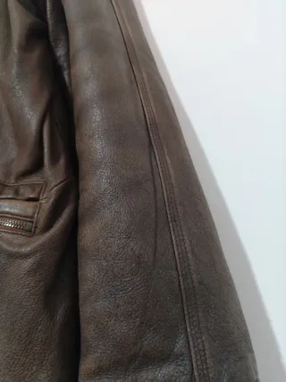 Giacca in pelle marrone taglia M