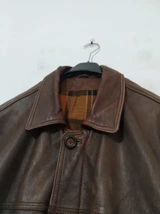 Giacca in pelle marrone taglia M