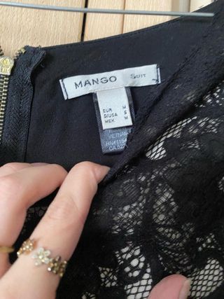 Vestido fiesta encaje Mango