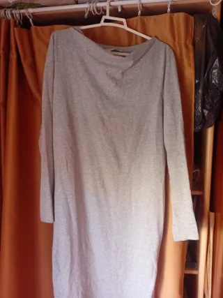 Vestido punto gris talla S