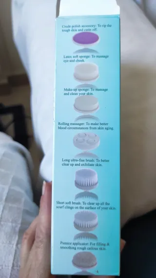 Cepillo Limpiador Facial Eléctrico Rosa y Blanco